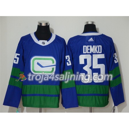 Vancouver Canucks tröja Thatcher Demko 35 Alternate 2019-2020 Adidas Blå Authentic - NHL Tröjor Herr
